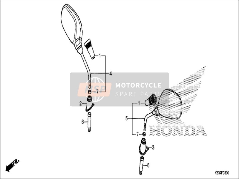 Honda SH300AS 2019 Mirror for a 2019 Honda SH300AS